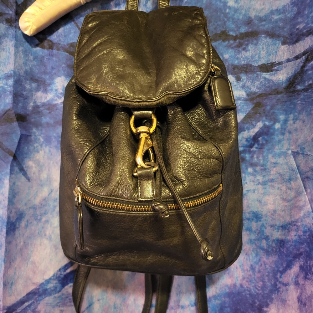 Elegant Black Leather Backpack